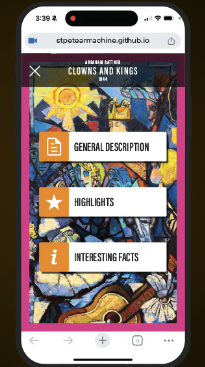 EmpowAR platform showing a museum label AR overlay