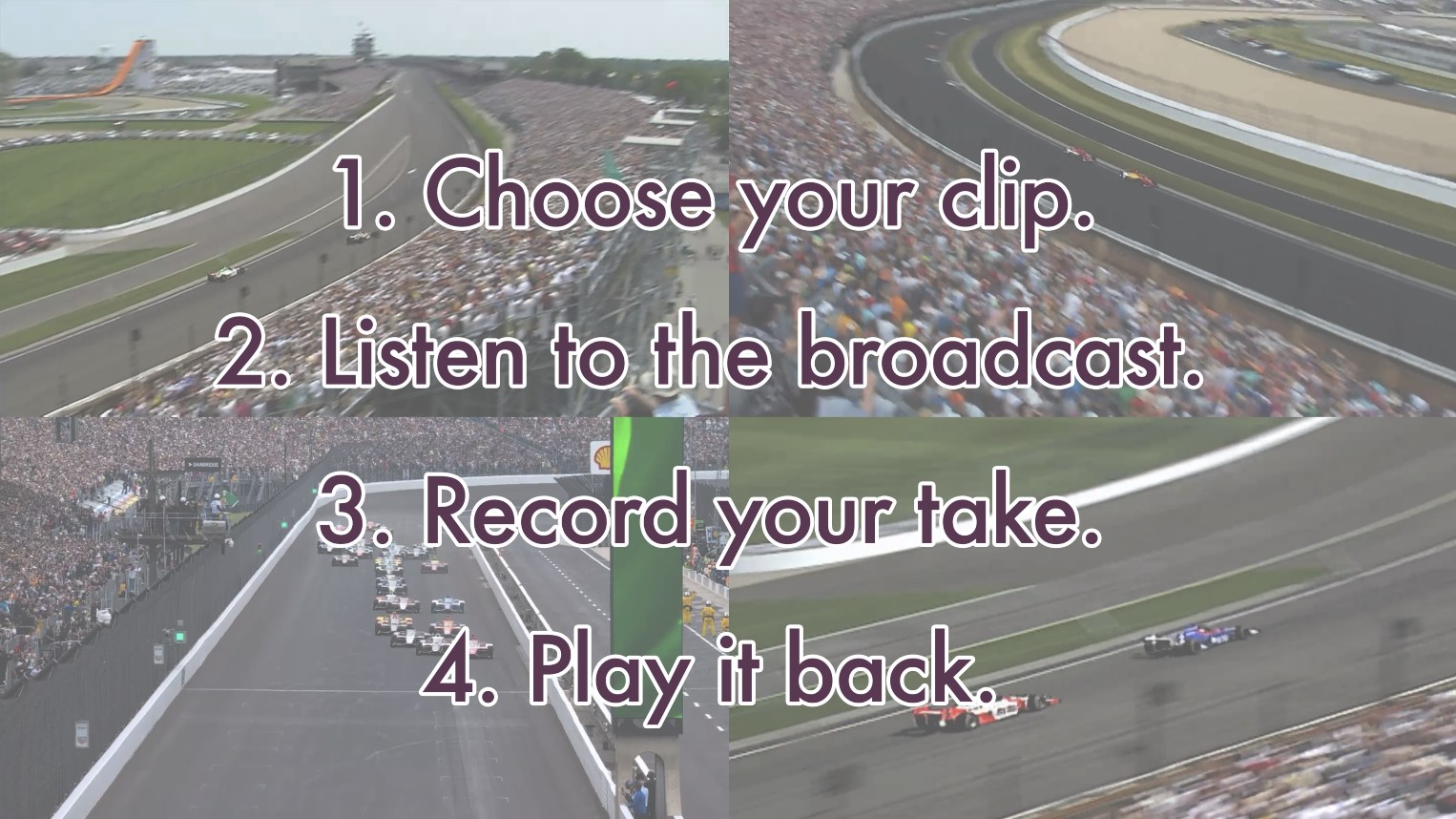 You Make the Call dual-display Indy 500 announcer kiosk